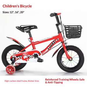 Vélo pour enfants avec motif d'écureuil mignon, 12/16/20 pouces |    Vélo pour garçon et fille avec roues stabilisatrices et panier avant - Product Image 4