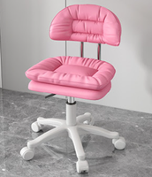 Ensemble Chaise de Manucure Professionnelle Luxe pour Salon de Manucure, Meuble Tabouret Manucure Combiné avec Chaise Roulante en Cuir