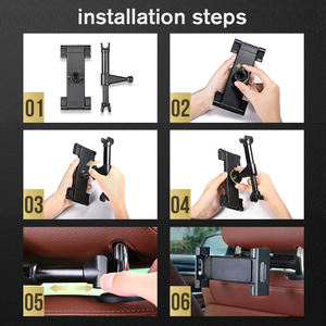 Prezzo all'ingrosso 360 °   Supporto Girevole per Tablet da Poggiatesta <span class=keywords><strong>Auto</strong></span> in ABS PC Silicone Lega Porta Cellulare Regolabile per Sedile Posteriore - Product Image 5