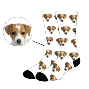 Calcetines coloridos personalizados para hombre y mujer, calcetín Unisex con estampado divertido para parejas, perro, gato, personalizable, foto de cara, regalo, novedad