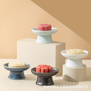 Plato Alto de Cerámica Fujian Wuxi Tang, Plato Redondo de Porcelana para Frutas, Aperitivos, Bodas, Exhibición de Pasteles - Product Image 3