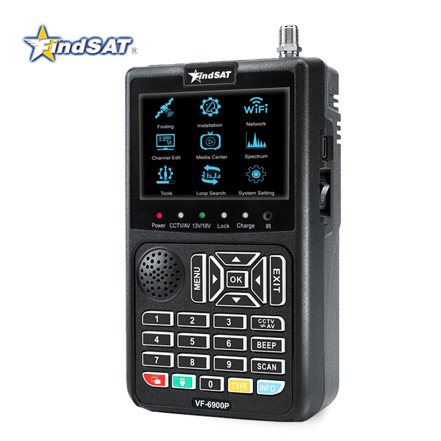 Findsat VF6900 Pro HD DVBS2 Sat Finder AHD CCTV Tester Satellite Signal Meter Finder