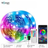 Kit de Tira de Luces LED RGB Inteligente 5050 de 12V/24V, 60 LED, Control Remoto por WiFi con App Tuya, Cambio de Color para Hogar y Hotel