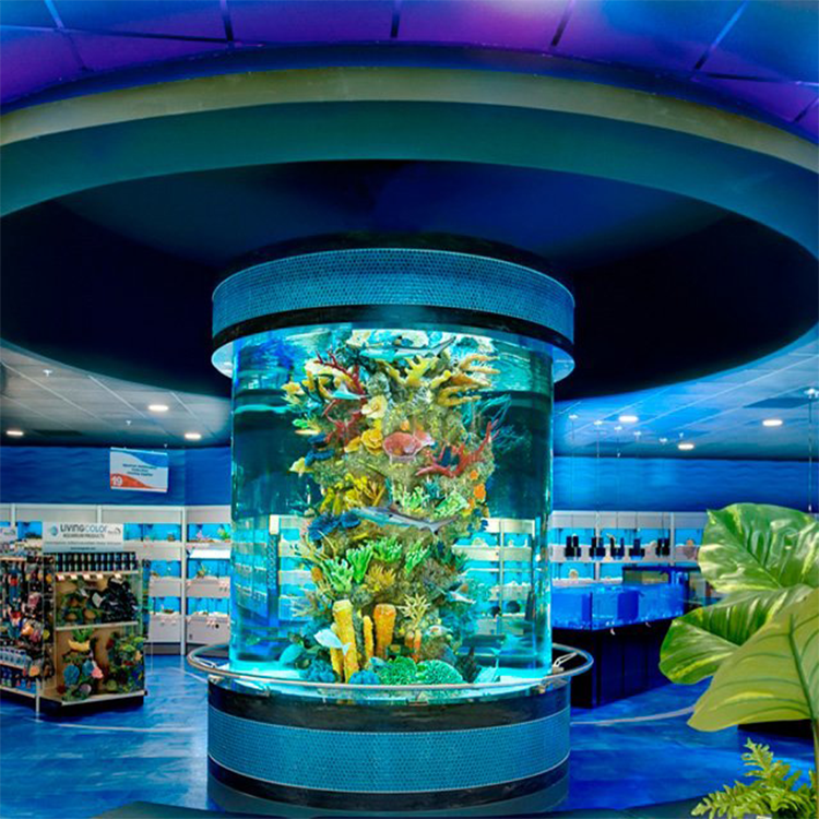 Trasparente Rotondo Grande Acquario Cilindrico Acrilico, Formato Su Misura Reef Marine Aquarium Fish Tank @