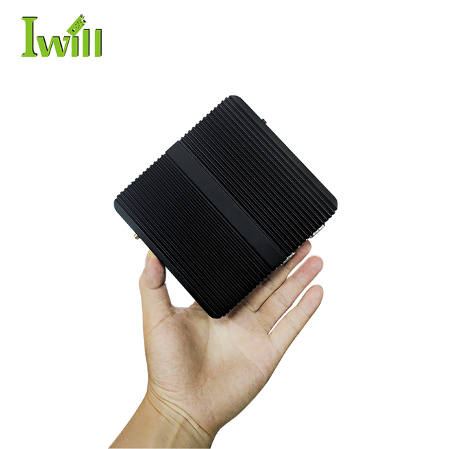 Small J4125 Fanless Mini Pc 12v Win10 Linux Hd Vga Wifi Rj45 2 Display Industrial Mini Pc J4125