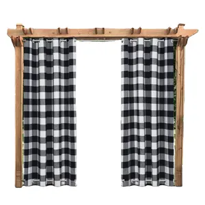 Manufacturers direct black and white grid waterproof moistureproof curtain bedroom outdoor curtain wholesale