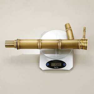 Grifo de Bañera de Latón Rústico de un Solo Orificio, Montado en la Cubierta, con Caño Alto de Acero Inoxidable, Estilo Moderno Retro para Baño - Product Image 5