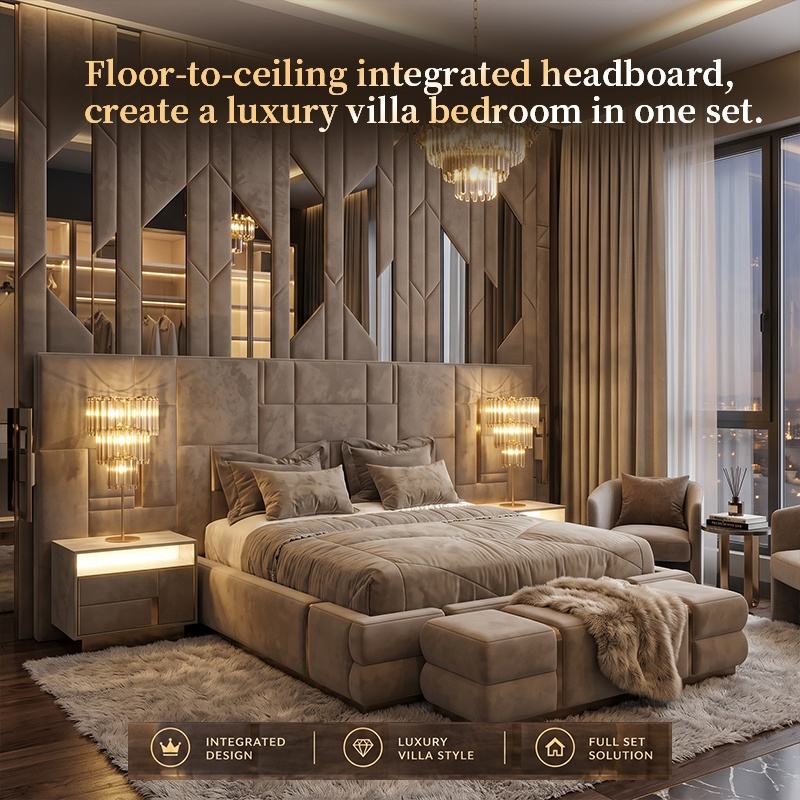 Solution Time Frame Modern Luxury King Size Velvet Wall Bed Custom Whole House Solution One ...