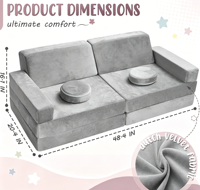 Petit canapé modulaire moderne, design mignon, en tissu et mousse, pliable, réglable, siège souple pour la maison, la chambre, la lecture et les jeux d'enfants