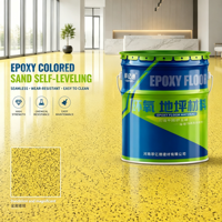 Peinture de sol colorée, résine époxy à sable coloré, revêtement auto-nivelant à texture pierre liquide et granit, application au pinceau, usine OEM ODM, vente en gros