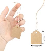 Joycraft 500 Stück Preisschilder mit Schnur 1,4x1,8 Kraftpapier-Anhänger Display-Etiketten Braun Beschreibbar China Schmuck Kleidung