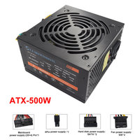 Unité d'alimentation PC PSU 500W Gaming 120mm RGB Fan 220V ATX Alimentation pour ordinateur de bureau pour BTC