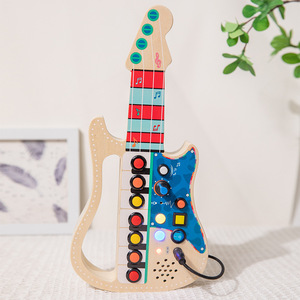 Guitare musicale électronique en bois pour enfants, instrument de percussion en gros - Product Image 3