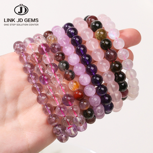 กำไลข้อมือคริสตัลผงธรรมชาติ JD GEMS ขายส่ง กำไลแฟชั่นประดับลูกปัดอเมทิสต์ กำไลบำบัดสำหรับสวมใส่ทุกวัน เหมาะสำหรับทุกเพศ - Product Image 5