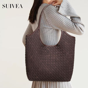 Bolso de Mano Vintage Minimalista para Mujer, Bolso de Hombro Retro Tejido a Mano, Bolso Tote Casual Mate de Gran Capacidad para Mujer - Product Image 5