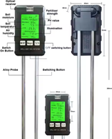 Testeur de sol intelligent 6in1 Fertilité/PH/Humidité/Tmep/Lumière du soleil/Humidité Compteur de sol pour agriculteur de jardin agricole