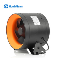Ventilateur de gaine en ligne rond à flux mixte 250 mm, moteur EC 220-240 V, conception de moteur à réaction à profil bas, contrôle de vitesse par potentiomètre PWM 0-10 V