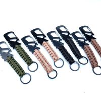 Mousqueton multifonctionnel en alliage de zinc pour lanière tressée, clé, grattoir, ouvre-bouteille, survie en camping, chaîne extérieure