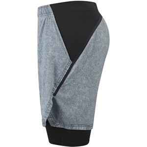 Short de gymnastique pour hommes 90 Polyester 10 Spandex Compression 5 pouces à séchage rapide avec doublure Short d'entraînement de course 2 en 1 Short de gymnastique pour hommes - Product Image 2