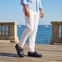 Espadrilles mocassins rétro pour hommes en cuir de vache naturel huilé, dessus souple, à deux œillets, lacées, faites à la main, multicolores