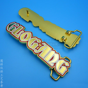 Hebilla de Cinturón con Logotipo en Inglés Personalizada, Hebilla de Placa de Aleación de Zinc Imitación Oro, Diseño Casual para Hombre - Product Image 2