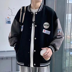 Giacca da Baseball da Uomo 2023, Stile Hong Kong, Alla Moda, Nuovo Cappotto Trendy con Logo Frontale, Stile High Street, Primavera-Autunno - Product Image 1