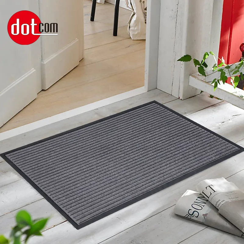 Door Mat Pvc Polyester Pile Doormats PVC Back Plain Rubber Customized Indoor Outdoor Rug With Sizes Entrance Door Floor Mats