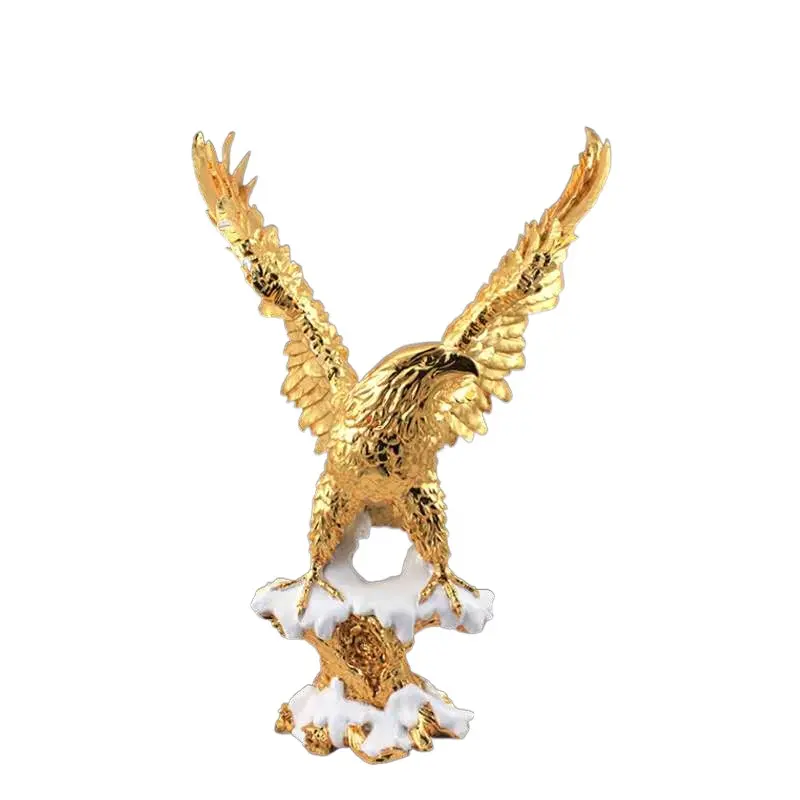 Escultura de resina del orgullo de la libertad, estatua de águila de interior, decoración de pared patriótica, calva, americana, dorada
