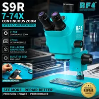 Microscope ultra-large haute puissance RF4 S9R, zoom continu 7-74X, champ de vision ultra-large de 27 mm pour la réparation de téléphones portables et la soudure