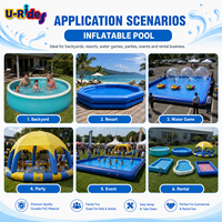 Piscine gonflable rectangulaire en PVC pour enfants et adultes avec abri de protection et auvent
