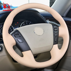 Accessoires de voiture <span class=keywords><strong>Couvre</strong></span> <span class=keywords><strong>Volant</strong></span> Intérieur Crème Sport <span class=keywords><strong>Cuir</strong></span> Produit 1 Pcs pour Nissan Patrol Frontier 2022 MR.BULLS - Product Image 6