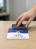 Autocollant de table NFC Google Review en PVC programmable pour avis Google, taille personnalisée, texte pour entreprises et magasins (213, 215)