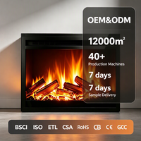 Cheminée électrique encastrée 1500W avec télécommande, insert de chauffage multi-flammes intégré pour le chauffage et la décoration de la maison