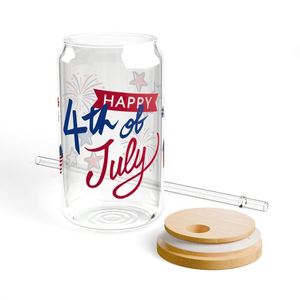 4Th of July Decoration Iced Coffee With Lid and Straw Patriotic Party Cup - Product Image 2