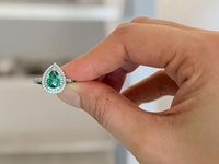 Nouvel ensemble collier et bague en laiton plaqué rhodium avec zircon classique pour femme, idéal pour fiançailles, anniversaire, mariage, cadeau ou soirée