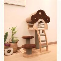 Öko-Luxus Moderner Massivholz-Katzenbaum mit 5 Ebenen, 40 cm, 5 kg – Wohnzimmer Weihnachtsgeschenkidee Haustierspielzeug in Kartonverpackung