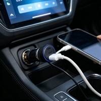 Cargador de Coche Inteligente con Distribución de Energía, Cargador USB Rápido para Teléfono, Cargador de Coche con Alocación de Corriente Razonable