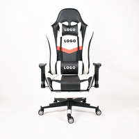 Chaise de jeu de course avec dossier de style sportif, accoudoirs 2D réglables, chaise de jeu ergonomique confortable en cuir avec repose-pieds