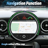 Android 15 CarPlay sans fil Android Auto BMW Mini Cooper R55-R61 2007-2013 Tableau de bord GPS Écran QLED 9 pouces Résolution 1024x600