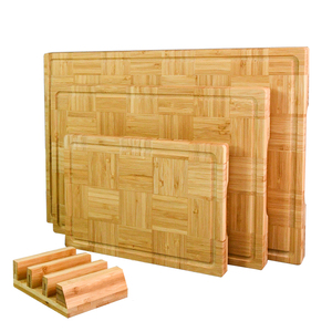Nouveau style de vente chaude sans BPA ensemble de 3 pièces planche à découper en bois bambou avec support - Product Image 2