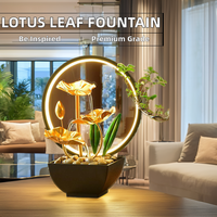 Relaxation fontaine d'eau intérieure avec feuille de Lotus décoration murale de table en métal décor de bureau fontaines cascade