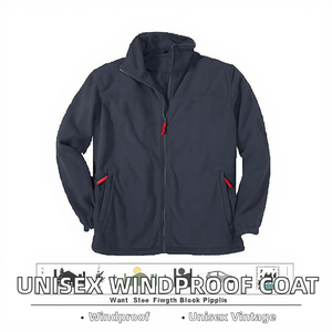 Chaqueta Softshell al por mayor para hombre y mujer, bordada con puntos, estilo vintage, teñida, con cuello alto, cortavientos, impermeable, transpirable y con cremallera. - Product Image 2