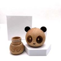 Distributeur de cure-dents en bois en forme de panda mignon et unique, décoration de cuisine et de maison, porte-cure-dents en bois ajouré