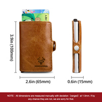 Portefeuille en cuir personnalisé pour cartes de crédit, blocage RFID, boîte automatique en aluminium, grande capacité, fin et élégant