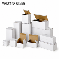Boîte en carton ondulé blanc haut de gamme gaufré, 3 plis, pour expédition, tailles standard, emballage en gros pour aliments et parfums