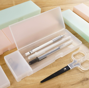 Boîte à crayons en plastique PP givré translucide avec fermeture à pression, grande capacité, pour ranger les fournitures scolaires - Product Image 3