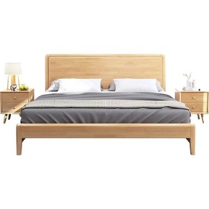 Nordic Solid Wood Bed 1.8M Double Platform Bed Modern Minimalist Style Bedroom Furniture <b>Pine</b> Wood Assemblable Box Frame - Product Image 4