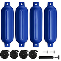 Fender de bateau gonflable en PVC à nervures avec cordes, pare-chocs d'amarrage, bouée marine pour yacht, accessoires de navigation