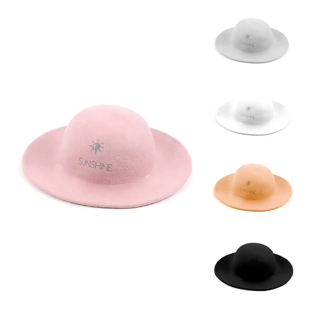 사용자 정의 로고 핑크 100 100 호주 양모 도매 어린이 아기 어린이 어린이 모자 모자 공급 업체 느꼈다