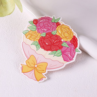 Kartu Ucapan Kustom Biodegradable Die Cut Grosir Kartu Ucapan Lipat Buket Bunga untuk Liburan